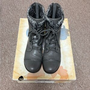 Mudd Charcoal Lace-Up Women's Boots